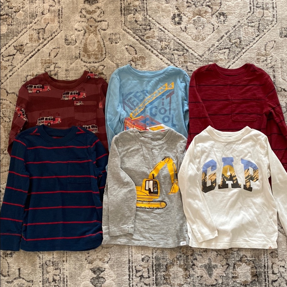 Toddler Boys 4T Long Sleeve Graphic Tees - Set of 6